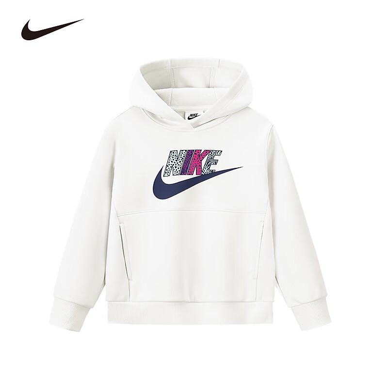 NIKE Kids  Big Logo Hooded Sweatshirt 6 жемчужина белый