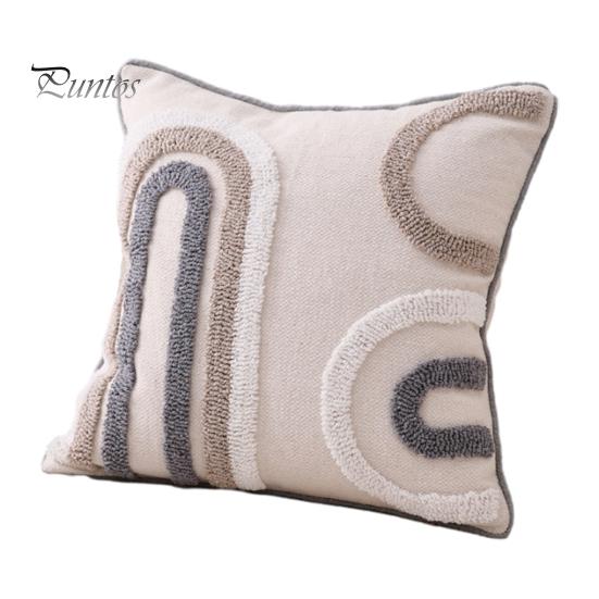 Bay Window Cushion Cover Bohemian Geometric Tufted Throw Pillow with Tassels Case Decorative Boho for Home Farmhouse Sofa Couch Bedroom