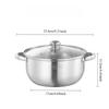 Stainless Steel Stock Pot with Glass Lid 5L Gas Stove Induction Dishwasher Safe Use Heatproof Handles Prevents Spills