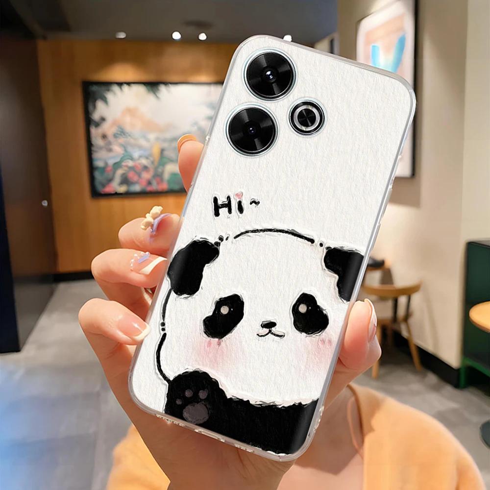 Klare Handyhülle für Poco F6 Weiches TPU-Silikon Niedliches Kaninchen Leichte Rückabdeckung für Xiaomi Poco F6 PocoF6 Pro Funda Cases Capa