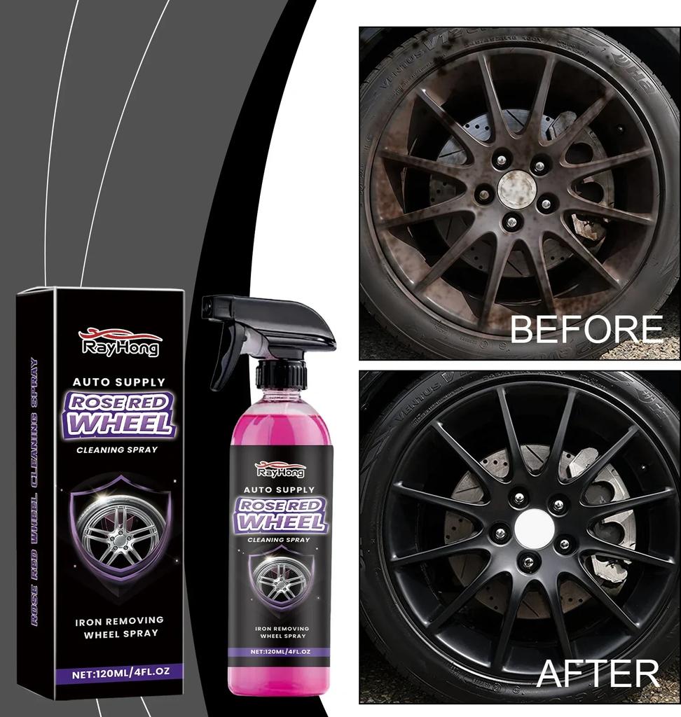 120ml Tire Cleaner Spray  Car Wheel Cleaner For Tires Long-Lasting Wheel Care Products Rim Cleaner Spray For Vehicles Trucks RVs