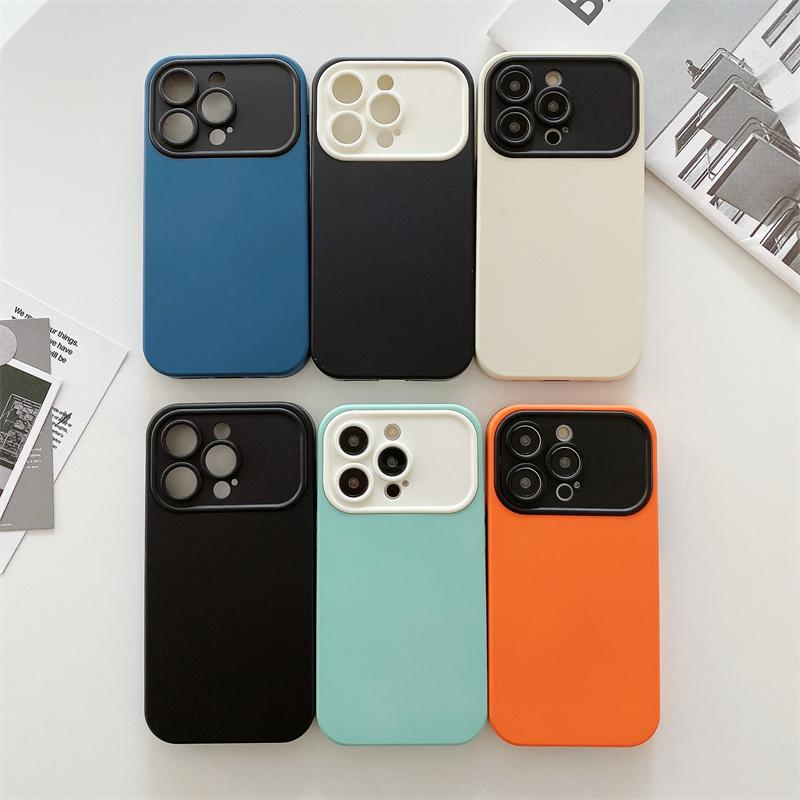 Luxury Fashion Large Window Skin Feeling Silicone 2-in-1 Phone Case For iPhone 14 13 12 11 Pro Max X XS XR XS Max Shockproof Cover