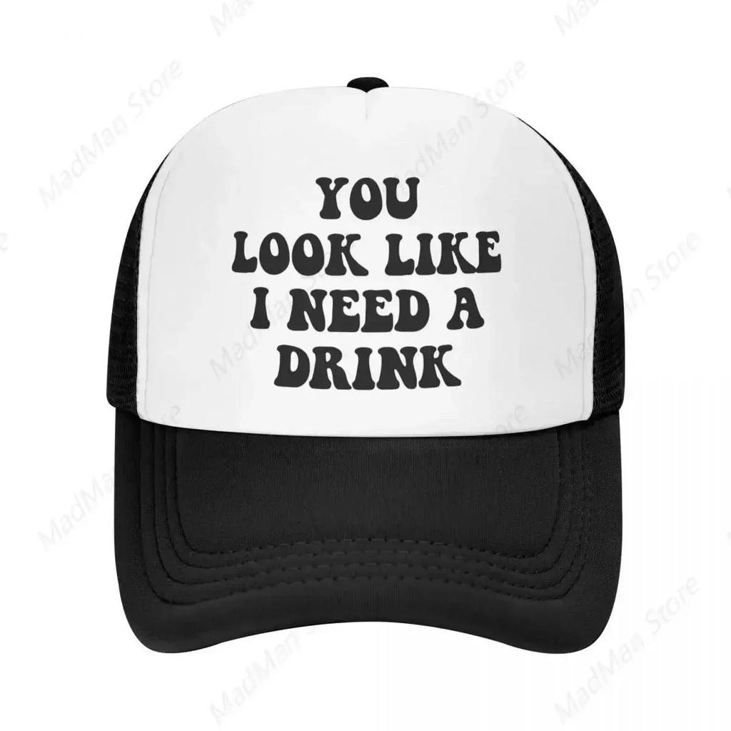 You Look Like I Need A Drink Trucker Hats for Women Black Unisex Funny Humor Trucker Hats for Women Gag Gift
