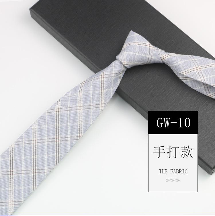 Cravatta a quadri da uomo e da donna, a mano, casual, camicia casual, uniforme, stile college, caffè, retrò, cravatta in cotone
