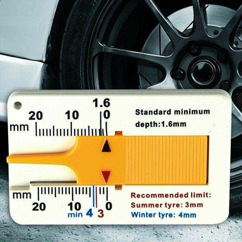 Car Wheel Tire Tread Depth Gauge 0-20mm Tyre Depth Meter Indicator Motorcycle Trailer Van Measurement Tool