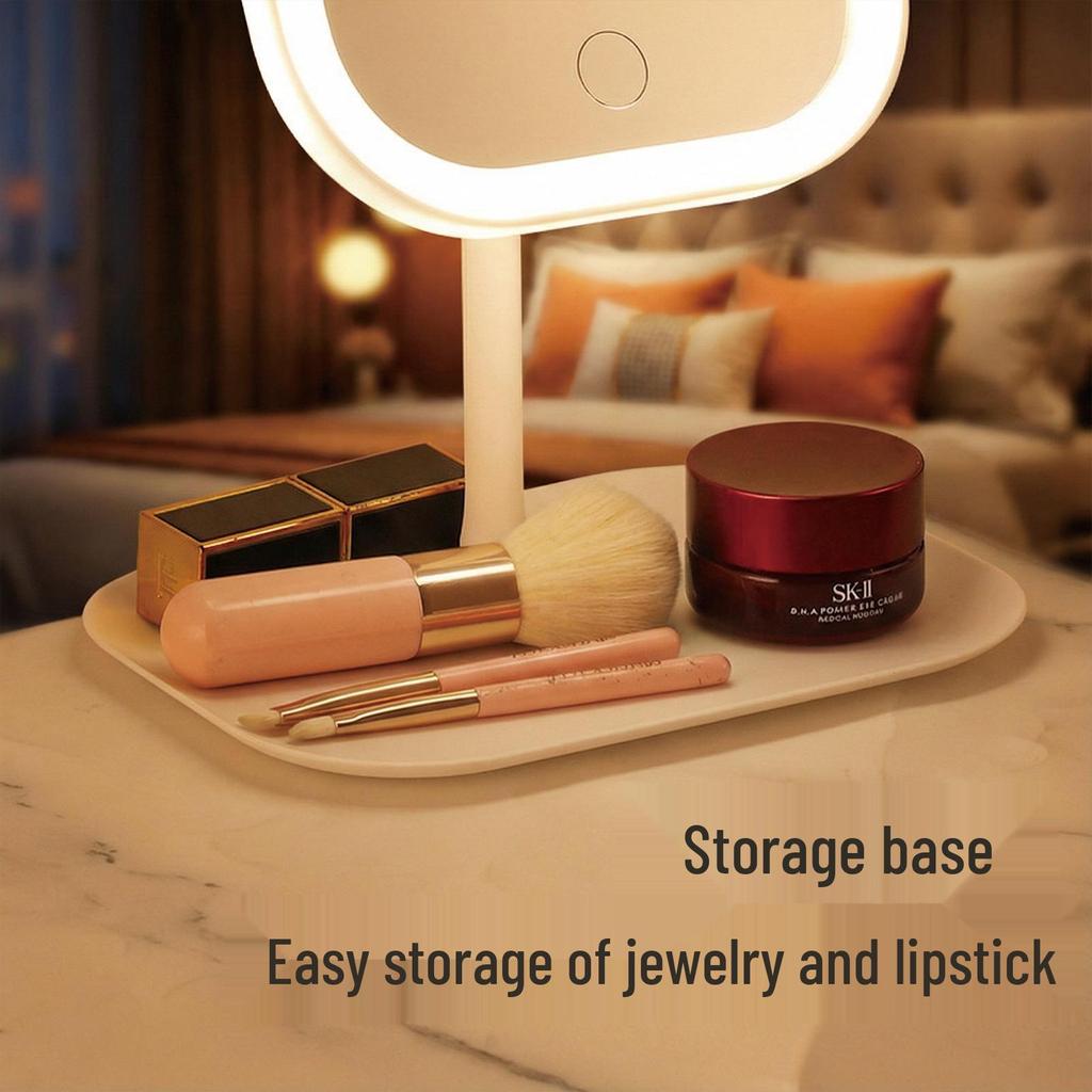 LED Smart Makeup Mirror with Lights - Vanity Table or Desktop for Girls' Bedroom or Student Dorm