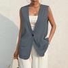 Women's Fashion Plus Size Vest Women's Women's Vest Jacket Slim and Elegant Solid Color Vest