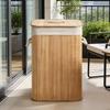 Large Bamboo Fabric Laundry Hamper with Lid - Foldable Bedroom Storage Basket