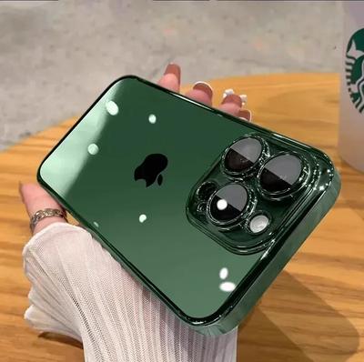 Husă transparentă cu cadru placat de lux pentru iPhone 15 14 13 12 11 Pro Max Plus Mini XS XR X Husă de protecție împotriva șocurilor cu lentile complete