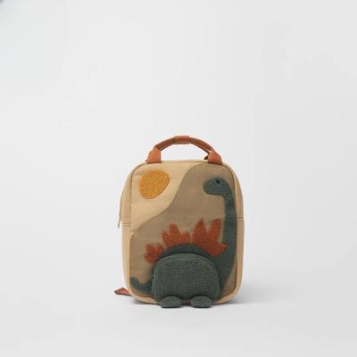 Zaino alla moda dinosauro gancio per capelli ricamato cartone animato tela asilo bambini zaino ragazzi ragazze borsa da scuola per studenti