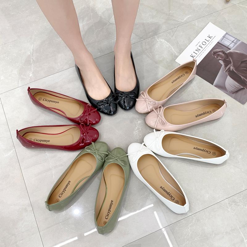 Flat Shoes Women Ballerinas Round Toe Bowtie Slip on Ballet Flats Lazy Loafers Moccasins Ladies Casual Flats Shoes 2023