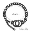 Stainless Steel Fashion Handcuff Necklace & Interlocking Bracelet Set for Women
