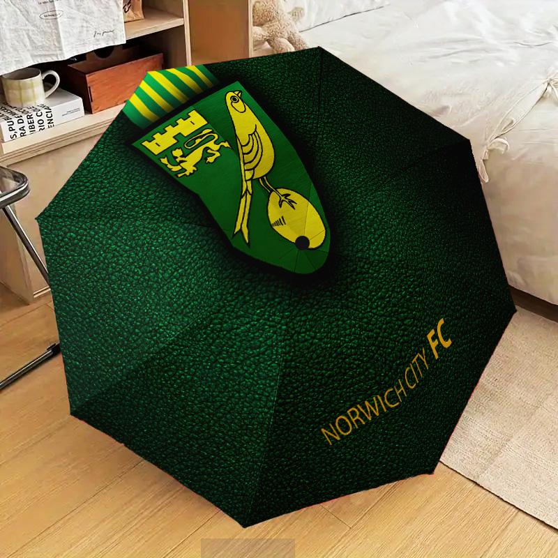 Norwich Football Automatic Folding Umbrella - 8-Rib Travel Umbrella with Auto Open/Close & Portable Gifts for holidays or birthdays