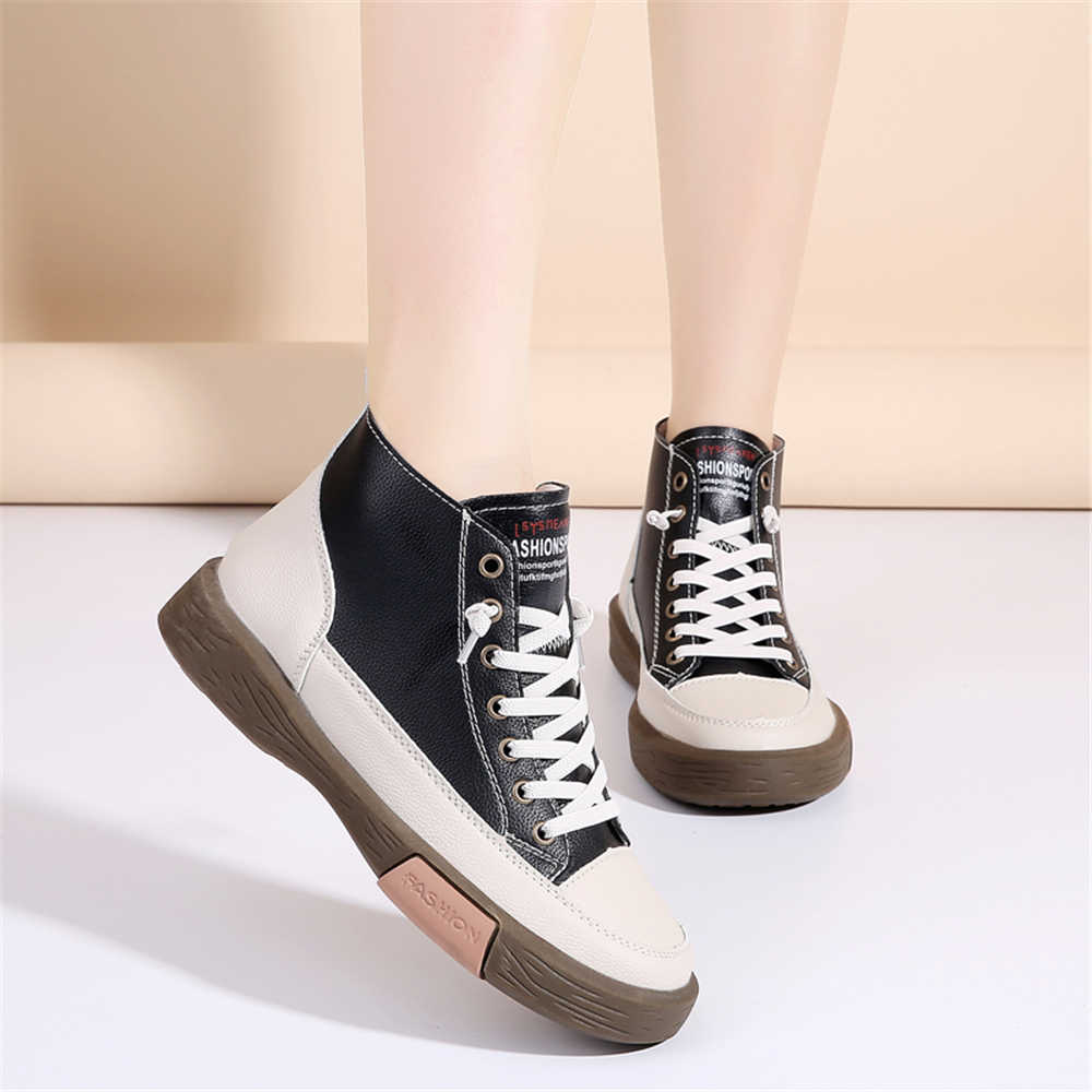 High-cut Slip-resistant Genuine Brand Women Shoes Casual Wine Boots Minimalist Sneakers Woman Sports Snekaers Shoos Pretty