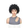 Synthetic Black Braided Wigs for Women Locs Crochet Twist Hair Short Afro Curly Wig Cool Girl Dreadlock Wig Daily Party