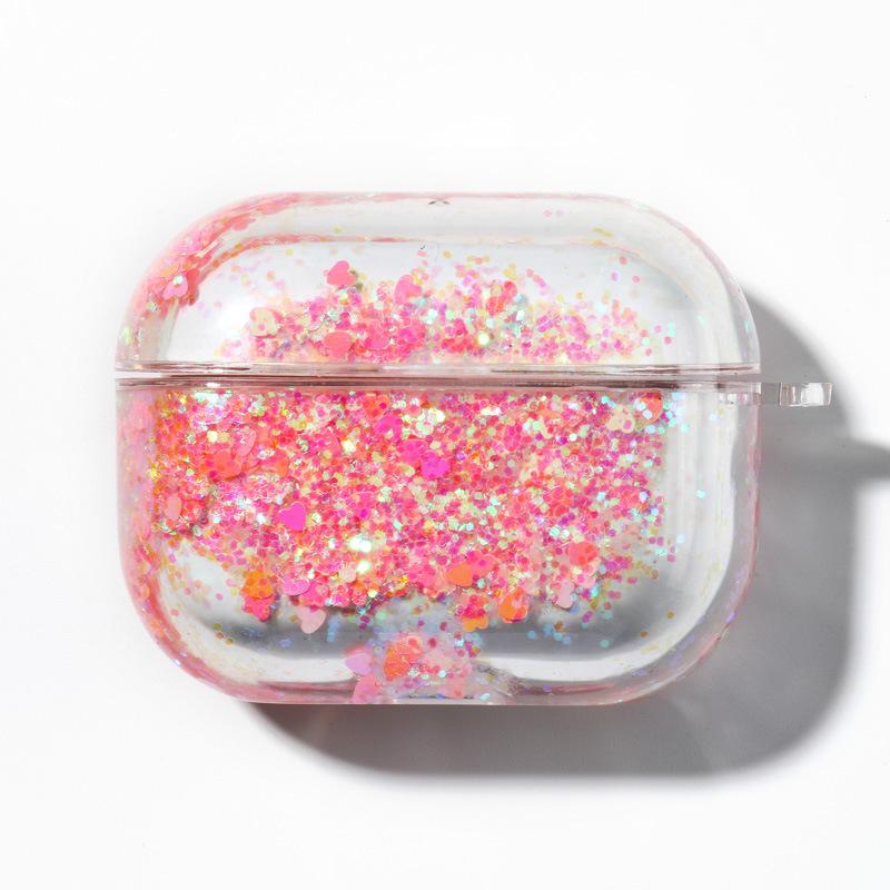 PC hard applicable Apple AirPods4 wireless earphones AirPodsPro foreign trade quicksand 1/2 generation earphone case