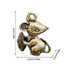 Vintage Brass Rat Pendant Zodiac Key Chain Pendant Animal Backpack Pendant