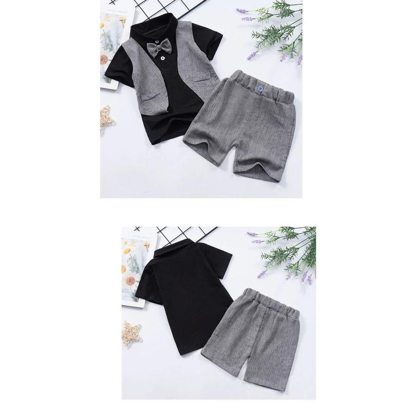 IENENS Baby Boys Short Sleeve Shirt + Shorts Suits Summer Birthday Party Clothes Sets 1 2 3 4 Years Kids Cotton Clothing Outfits