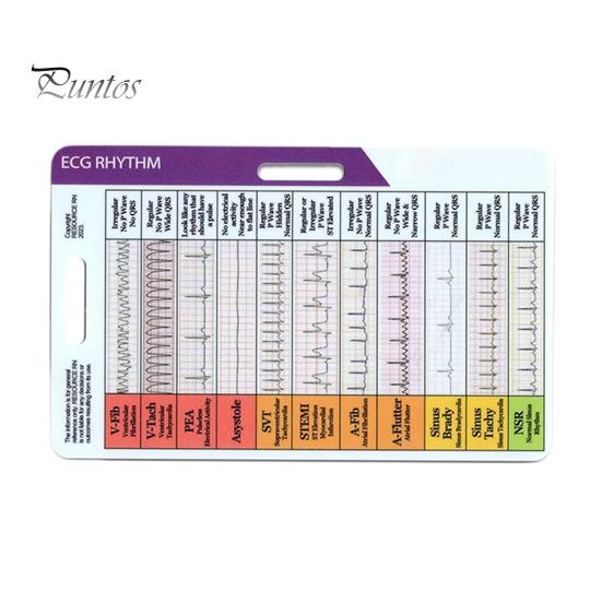 1/4Pcs Transparent EKG Calipers Reference Badge ID Cards Waterproof Wear-Resistant Mini Size EKG Interpretation Rulers