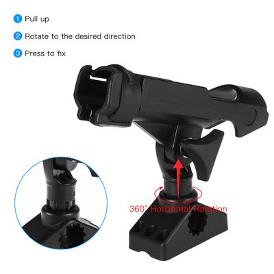 Fishing Boat Rods Holder Base Stainless Steel 360 Degree Rotatable Adjustable Kayak Fishing Rod Rack Mount Fishing Seat Holder