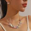 Colorful Butterfly Necklace & Earring Set for Women - Retro Style, Perfect for Holidays & Trendy Accessories