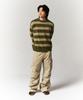 SLOWACID Hairy Stripe Pullover Knit [Khaki]