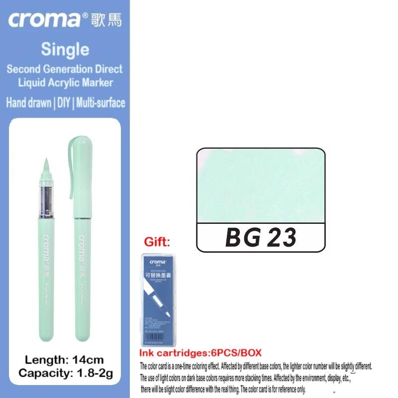 Croma 160/1 Farben Nachfüllbares Direktflüssig-Acrylmarker-Set mit Weicher Spitze, Waschbarer Aquarellpinsel Schulausstattung