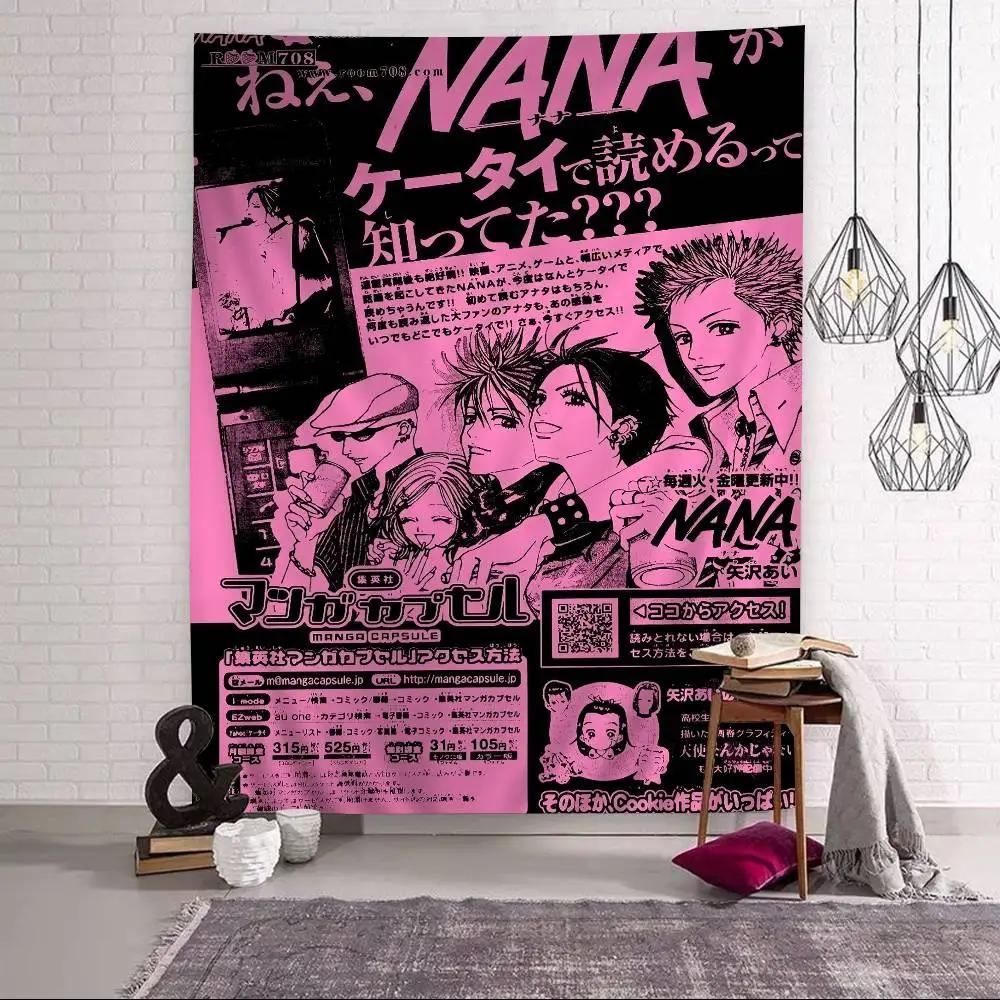 VIKAMA Anime Nana Osaki Line Colorful Tapestry Wall Hanging Bohemian Wall Tapestries Mandala Wall Hanging Tapestry
