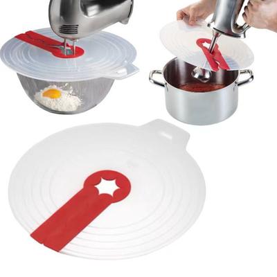Mixer Splatter Guard with Handle Transparent Cover Anti-Splash Food-Grade Silicone Mixer Splash Cover Easy-Clean Noise Reduction Protector for Kitchen
