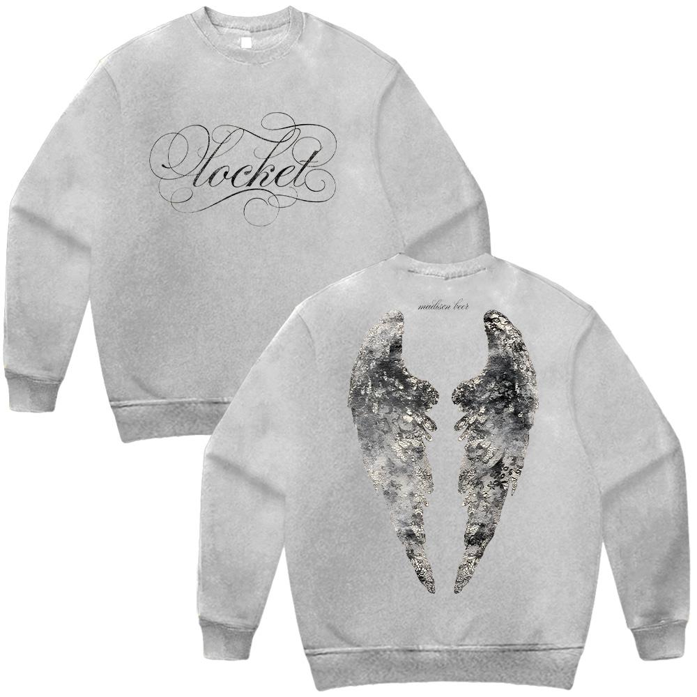 Madison Beer Medailon Crewneck Tričko Andělská Křídla Grafické Pulovry Módní Dlouhý Rukáv Oblečení Harajuku Estetické Topy