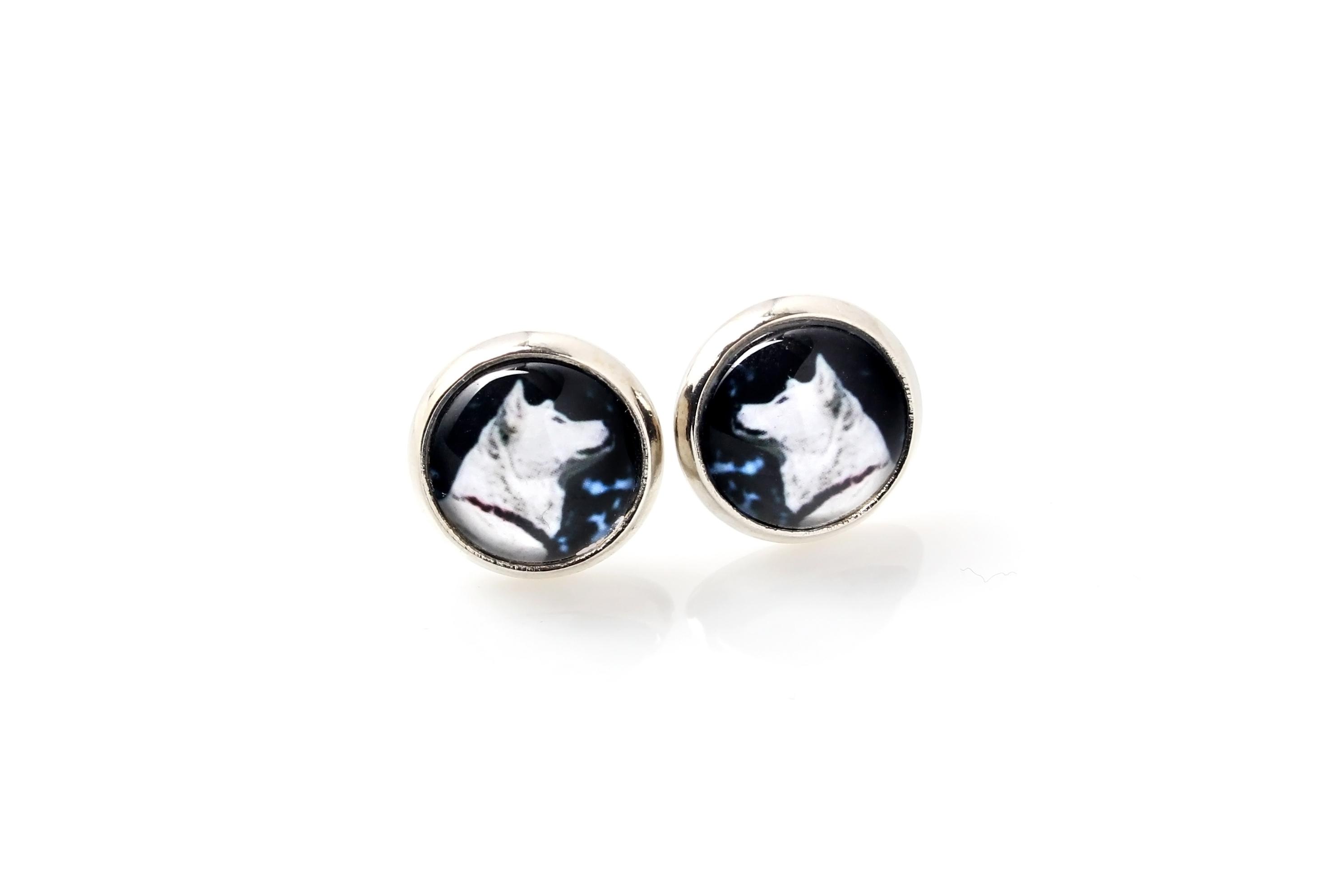 

Akita, Akita Inu - earrings your photo handmade, own photo, jewelry from the Art.-Dog brand срібний