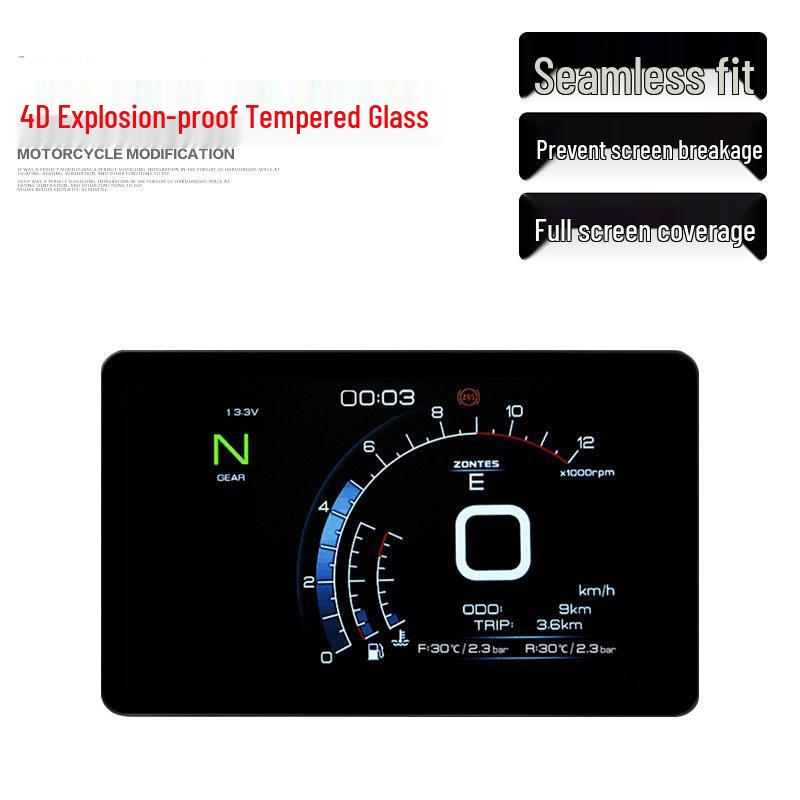 

Zontes 2021 310M/310X/310R-V-T Мотоциклетная Закаленная Пленка для Приборной Панели Взрывозащищенная 310X-R-V-T Series Small 79*130mm