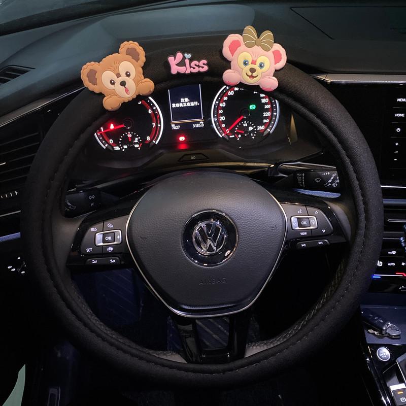 Universal Cute Mickey Cartoon Car Steering Wheel Cover Anti-Slip Breathable Summer Sweat Absorbing Steering Covers