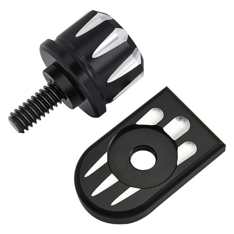 Seat Bolt Tab Screw Mount Knob Cover Metal Alloy Quick-Release Hardware Kit Black Knurled Billet Aluminum for 1996-2022