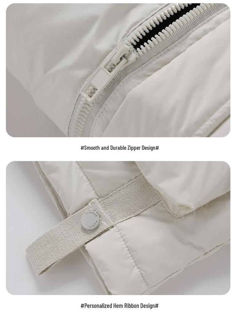 Men's Korean Style Stand Collar Duck Down Vest - Winter Solid Color Sleeveless Jacket