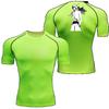Bleach Comfortable Fitness T-shirt for Men Graphic Breathable Slim Fit Summer Running Gym Jogging Training Elastic Fitness Suit