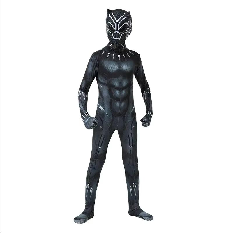 Kids Superhero Spider Costume Spandex Jumpsuit Halloween Cosplay Costumes Bodysuit Kids Head Cover Separation Party Set