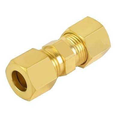 Multiple Sizes Brass Compression Fitting Brass Straight Coupling Adapter Pipe Fitting Adapter