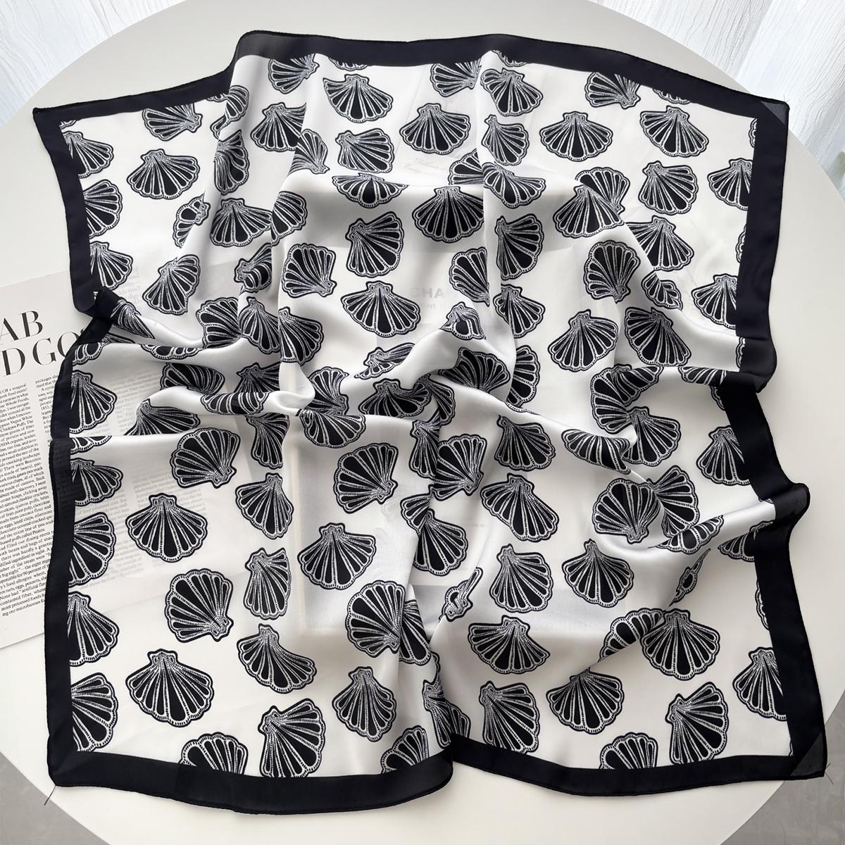 

Luxury Square Scarf For Women Cute Ladies Hijab 70*70cm Elegant Neckerchief Bandanas Soft Stain Faux Silk Scarves Shawl Warps