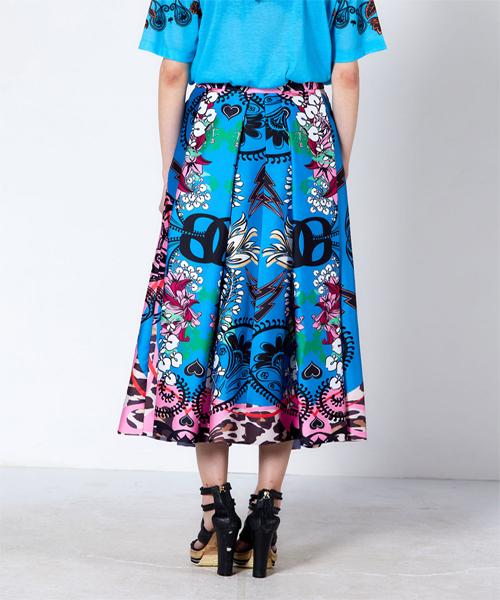 Greedius Print Pleated Skirt