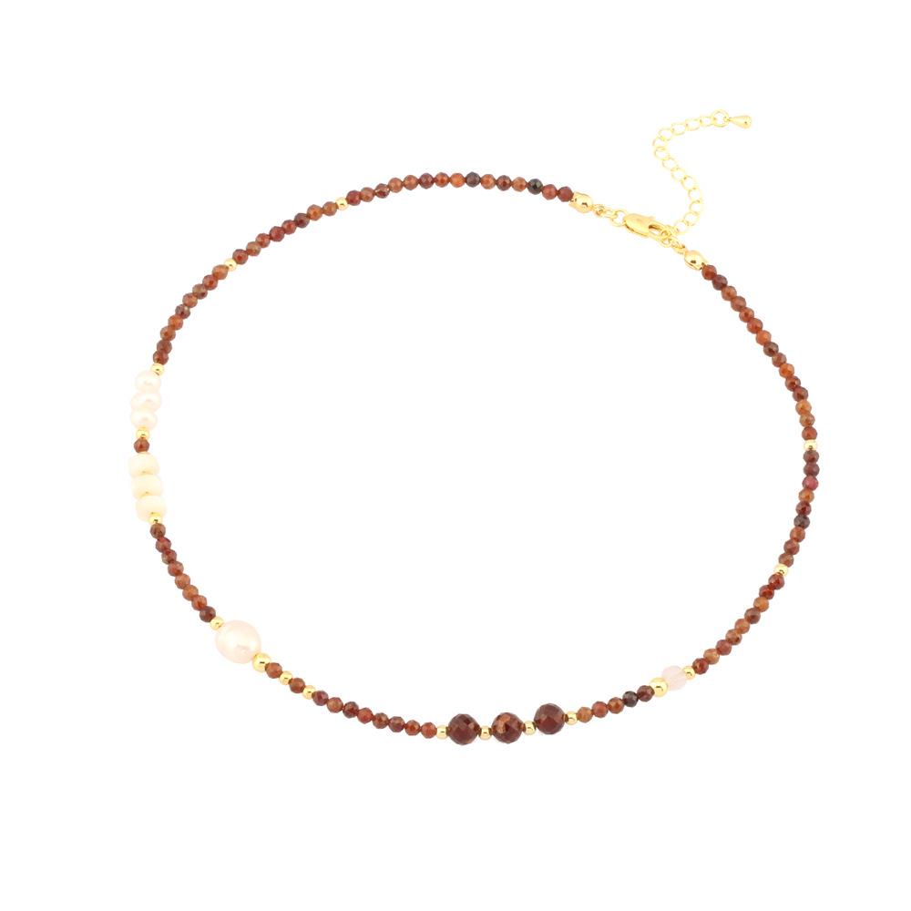 Handcrafted French Design Agate and Freshwater Pearl Necklace