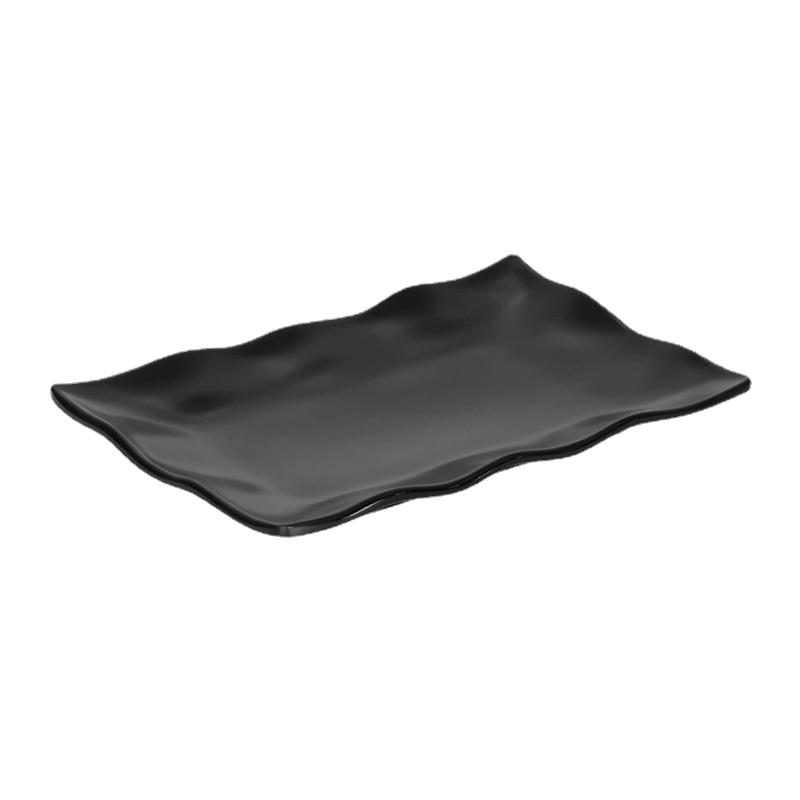 1 Pc Melamine Black Plate Restaurant Flat Dinner Plate Tableware