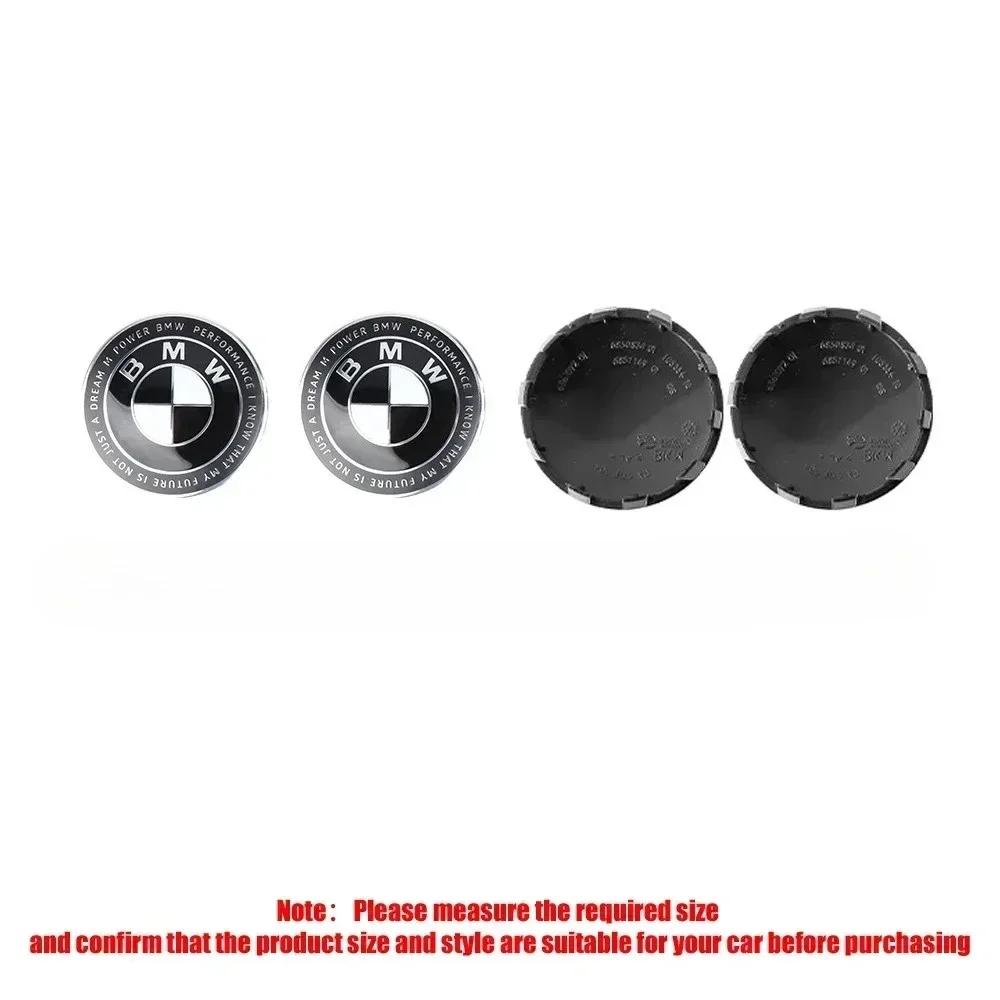 GTJK9 4PCS 56/68mm ABS Wheel Center Caps for BMW 50th Anniversary | Hub Cover for X1/X3/X5/X7 & 1/2/3/5/7 Series Models.