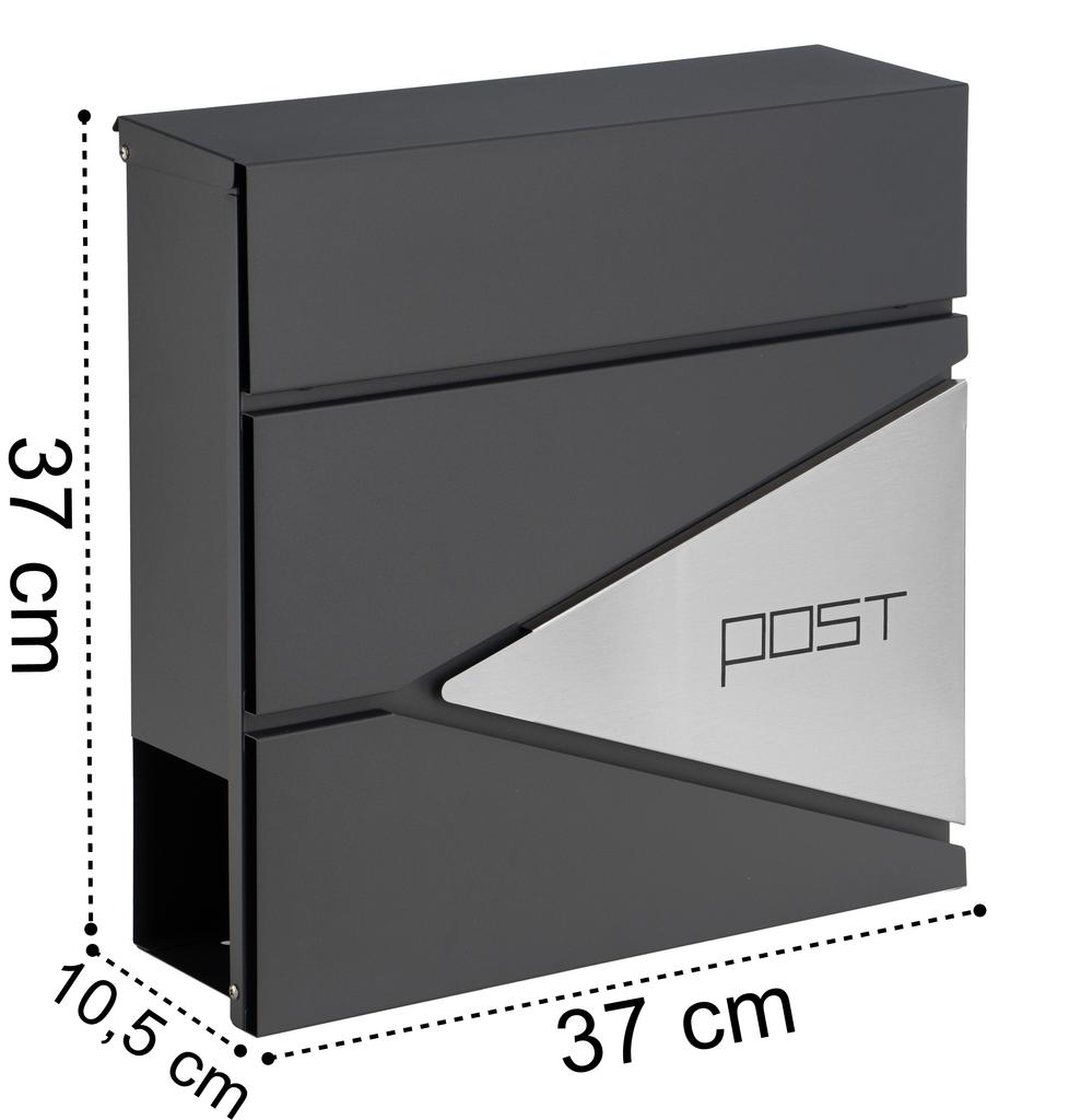 Boris Anthracite Mailbox With Inscriptions