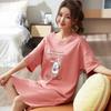 Plus Size Cute Cartoon Women’s Summer Sleep Dress - Loose Fit, Short Sleeve, Korean Style