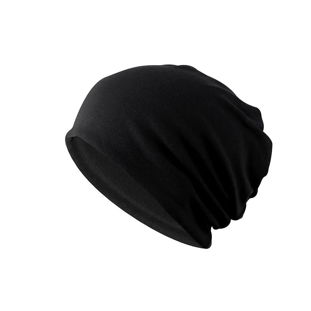 Casual Plain Beanie Hat for women men Spring Cotton Slouchy Beanie for Women Knitted Bonnets Hat Ladies Black Skullies Cap