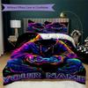 Custom Name Skull Warrior Artwork Bedding,Quilt Set Quilt Cover Pillowcase Home Birthday Gift(1 * Duvet Cover + 2 * Pillowcase, Without Core)_lx