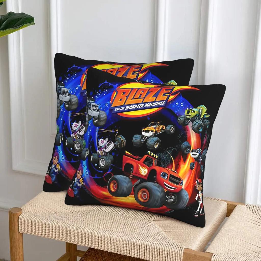 Blaze And The Monster Machines Active 2 Pcs Square Pillowcase Pillow Cover Cushion Comfort Throw Pillow For Home Sofa