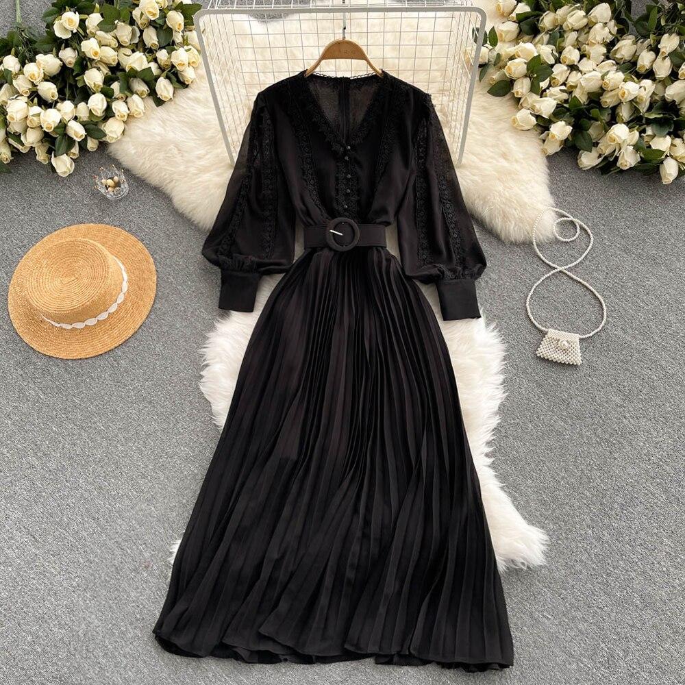 sachin and babi light blue dress Buy RUGOD Celebrity High-end Temperament V-neck Waist Closing Dress 2022  Spring New Splicing Lace Bubble Sleeve Chiffon Dress at affordable prices —  free shipping, real reviews with photos — Joom