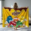 1PC M&M's Custom Name Patterned Flannel Blanket Suitable For All Seasons for Home Decor Warmth and Comfort Gifts Holiday Present